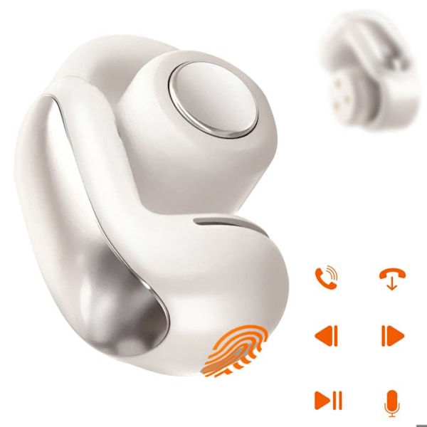 Bluetooth Hörlurar Clip Öra Bullerdämpning Laddningsfodral LinQ Beige Beige