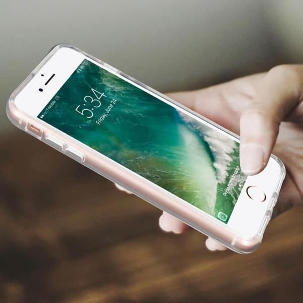 iPhone 6 Plus/6S Plus/7 Plus/8 Plus Cover Bi-materiale Crystal Case - Gennemsigtig Transparent