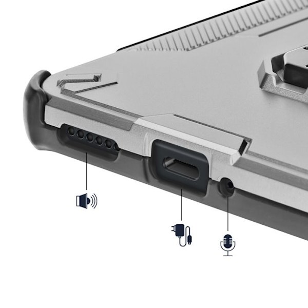 Cover til Redmi Note 15 Pro 5G med roterende ring og støttefunktion grå Grå