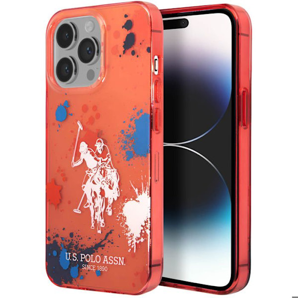 Coque til iPhone 14 Pro Max, gennemsigtig, U.S Polo - Rød