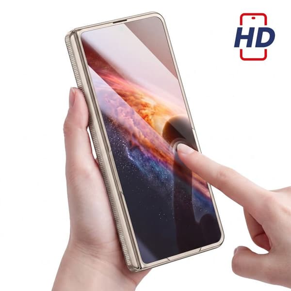 Helcover til Honor Magic V6 med støtte-ring og grå hærdet glas Grå
