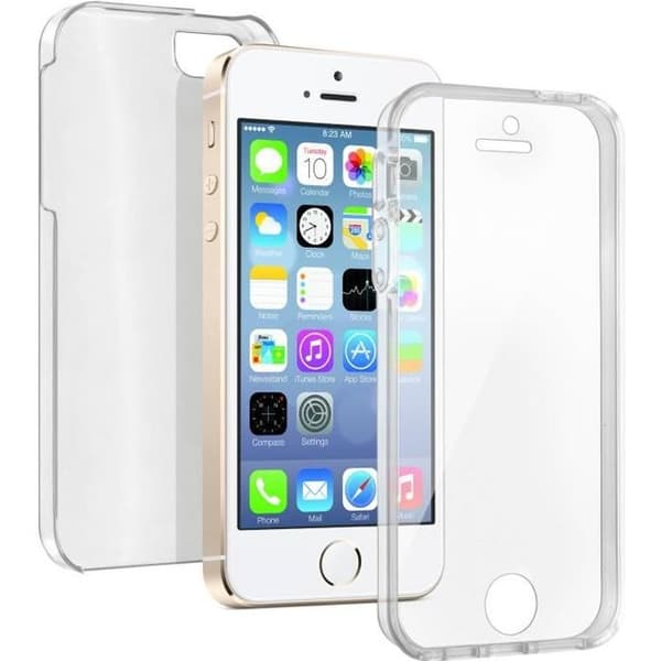 Coque - AVIZAR - iPhone SE, 5 og 5S - Fuld beskyttelse - Silikone gel - Polycarbonat Transparent