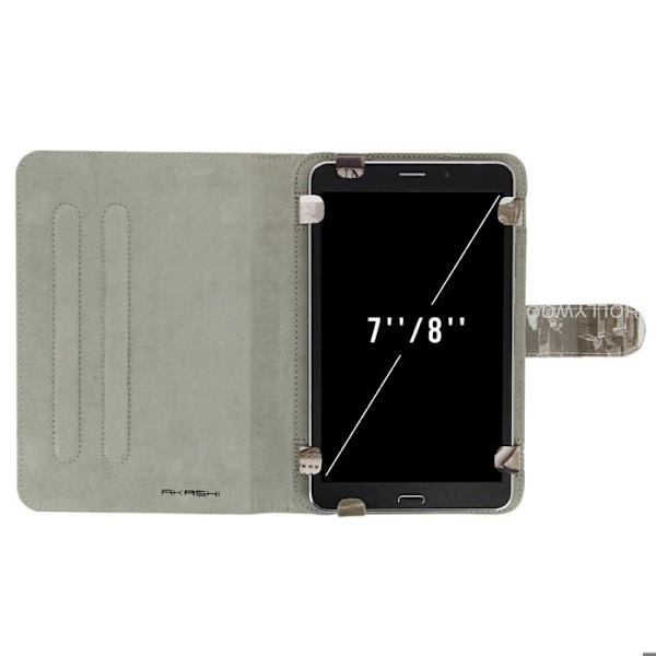 Housse Etui Folio Akashi Design Hollywood Tablet 7'' till 8''' Grå