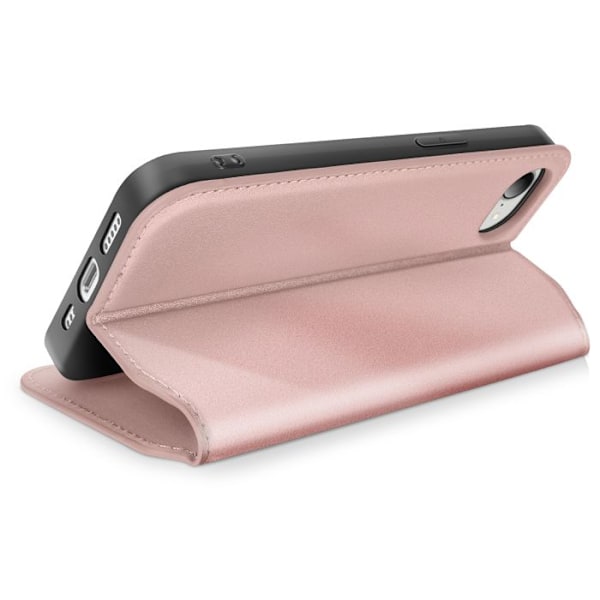 Etui för iPhone 16e med kortfack och videostöd i rosa Rosa