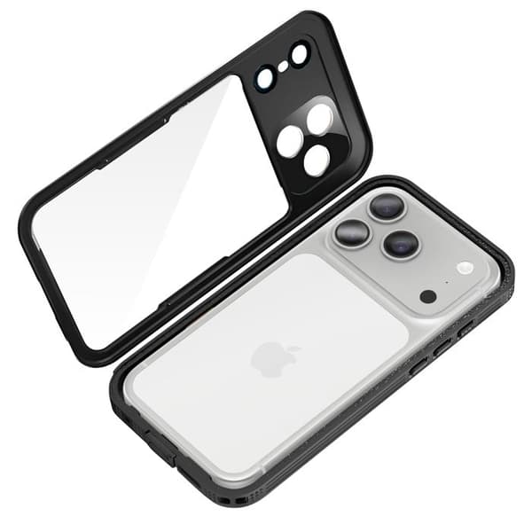Vandtæt IP68 Stødabsorberende 2m iPhone 17 Pro Etui med Inkluderet Rem Shellbox Sort Svart