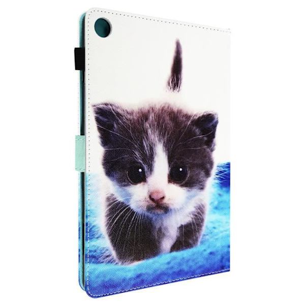 Fodral till Lenovo Tab M10 Gen 3 - AVIZAR - Cat - Ljusblå - Vit - Syntet Ljusblå