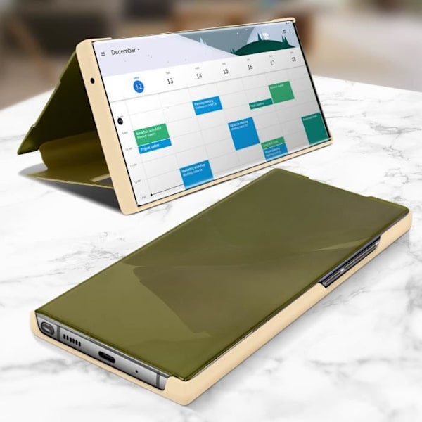 Housse Folio - Samsung - Galaxy Note 20 Ultra - Peili - Liukukansi - Video-tuki Gult guld