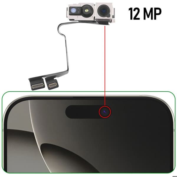Främre kamera för iPhone 16 Pro Max Selfie-sensor Relife Svart