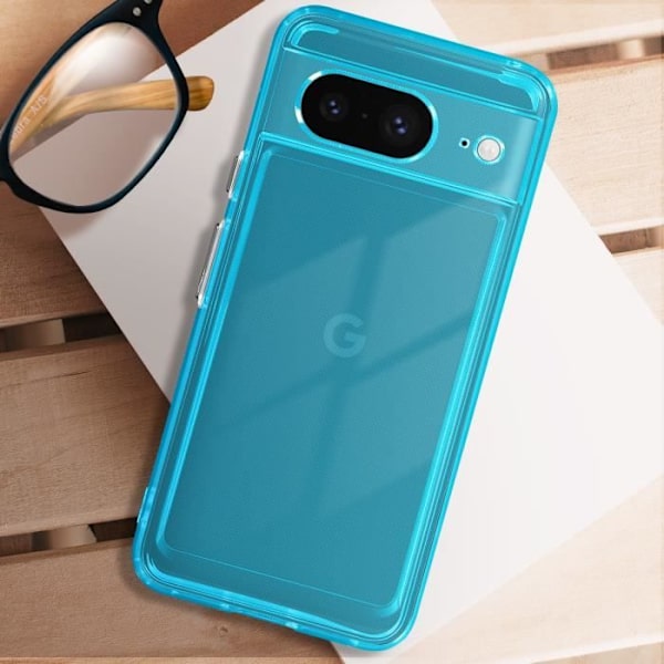 Coque - Klassinen Kuori - Google Pixel 8 - Pehmeä Silikoni - Läpinäkyvä Sininen - Iskusuojastus Ljusblå