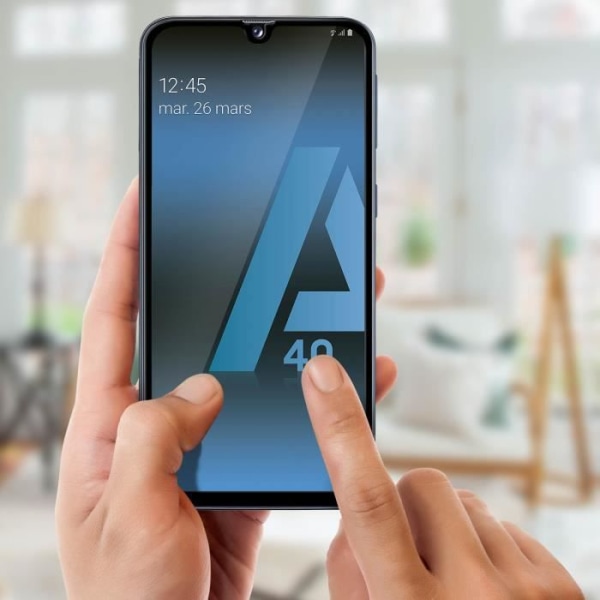 Skærmbeskyttelse - Samsung - Galaxy A40 - Tempereret glas - Ultra-holdbar - Sort Svart