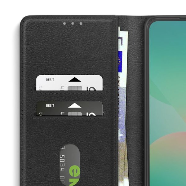 Etui för Samsung Galaxy A26, Fodral med Plånbok och Videostöd, Svart Svart