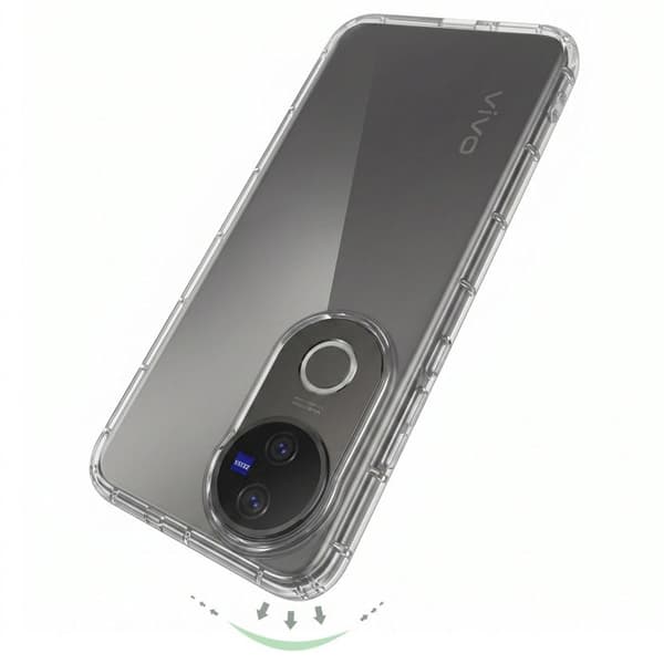 Siliconfodral för Vivo V50, mjukt och repfritt, transparent Vit