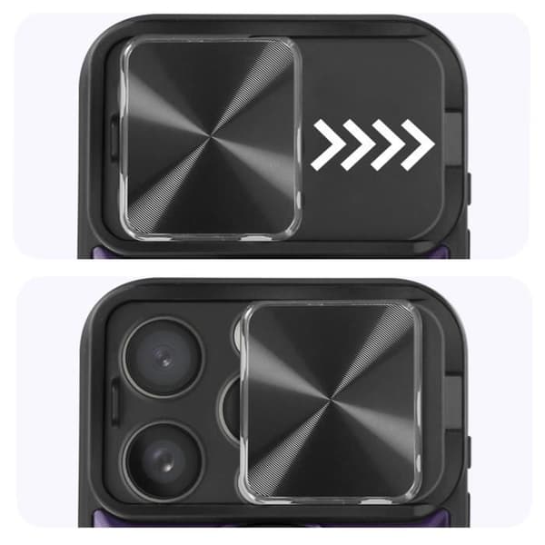 Etui - AVIZAR - iPhone 15 Pro - Integreret kamerabeskyttelse - Magnetisk ring - Lilla Lila