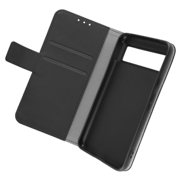 Fodral för Google Pixel 8 Flip Wallet Support Video Essential Series Black Svart