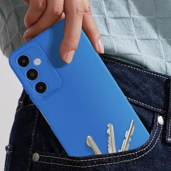 Etui til Samsung Galaxy A05s - AVIZAR - Mat Silikone - Kamerabeskyttelse - Blå Blå