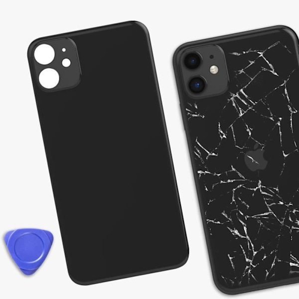 Udskiftning bagrude - AVIZAR - iPhone 11 - Sort Svart