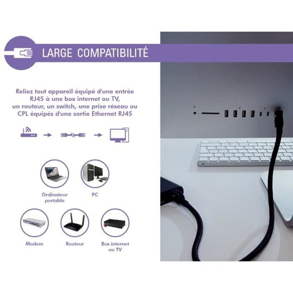 Ethernetkabel RJ45 - Power Force - CAT 8 - 5m - Dobbelt Skærm S/FTP - Sort