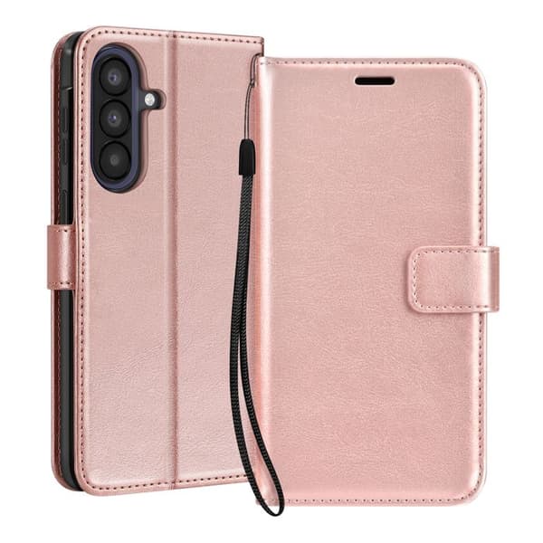 Plånboksfodral för Galaxy A57 med handledsrem och ställfunktion Mayaxess Roséguld Ros
