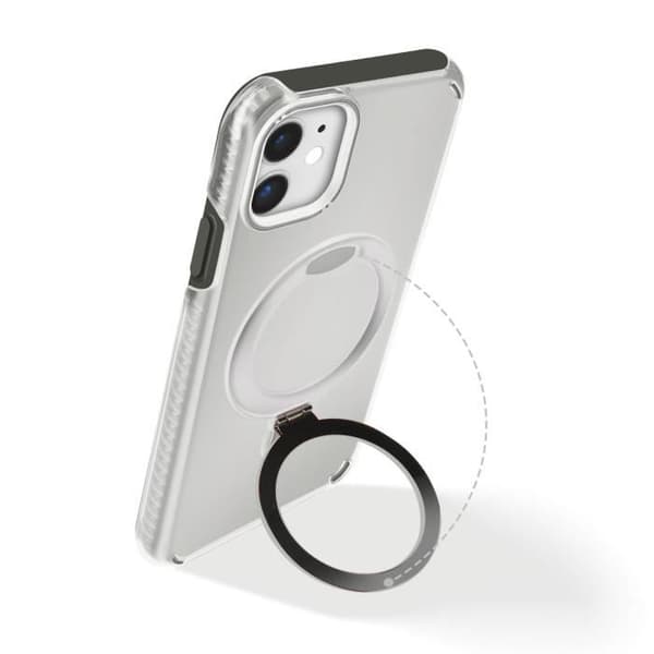 Coque MagSafe - iPhone 12 Pro/12 - Stødabsorberende - Folds støtte - Sort Svart