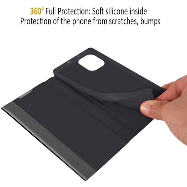 Coque - LuffyShop - iPhone 11 Pro Max - Ultra-Tunn - Fönster för Visning - Automatisk Vakna/Sova Svart