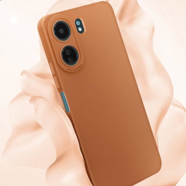 Fodral till Xiaomi Redmi 13C - AVIZAR - Matt silikon - Kameraskydd - Brun kastanj