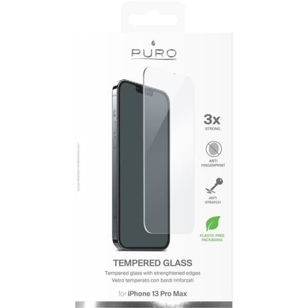 Skærmbeskyttelse - Puro - Hærdet glas - iPhone 14 Max - iPhone 13 Pro Max - Hvid