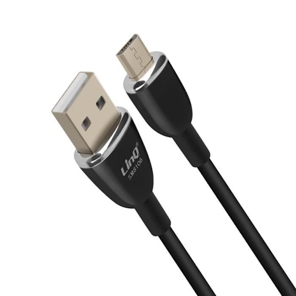 USB-kabel til Micro-USB - LinQ - Hurtigopladning 3A - Længde 1.2m - Sort - Datasynkronisering Svart