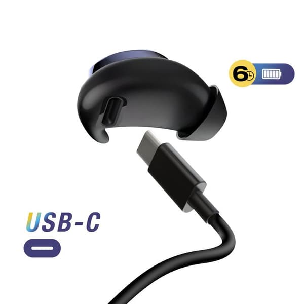 Sömnöronproppar - AVIZAR - Mono - ENC Bullerdämpning - Ultrafin - Bluetooth Blå Blå