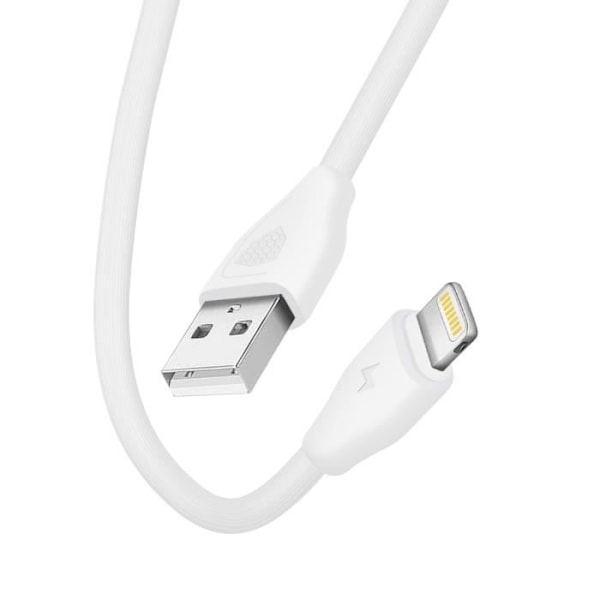 USB till Lightning 2.1A snabbladdnings- och synkroniseringskabel 20 cm CK21 Inkax Vit