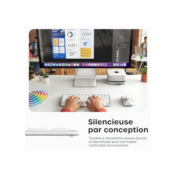 Bluetooth-tangentbord - SATECHI - Slim EX1 - QWERTY US - Aluminium - Multi-enheter 4-i-1