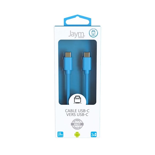 USB-C to USB-C 3A Lataus ja Synkronointi POP Kokoelma 1,5m Jaym Sininen Blå
