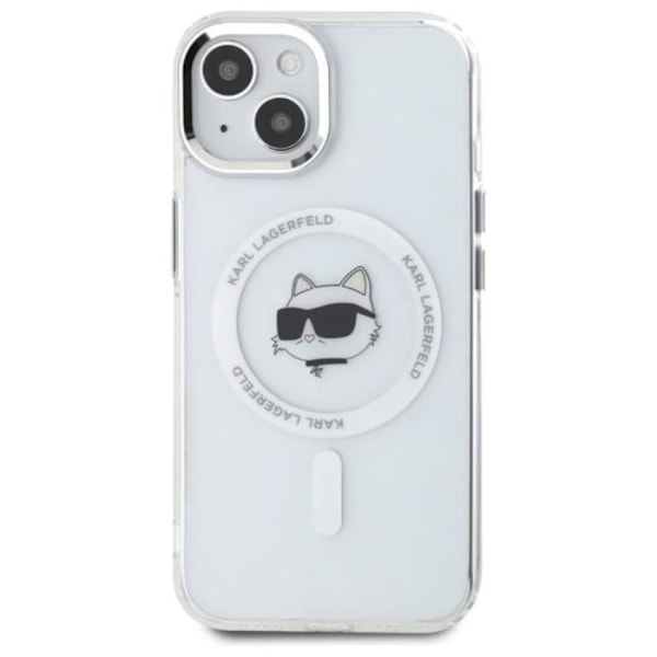 Coque MagSafe Karl Lagerfeld IML Metal Choupette Head til iPhone 15 (Hvid) vit