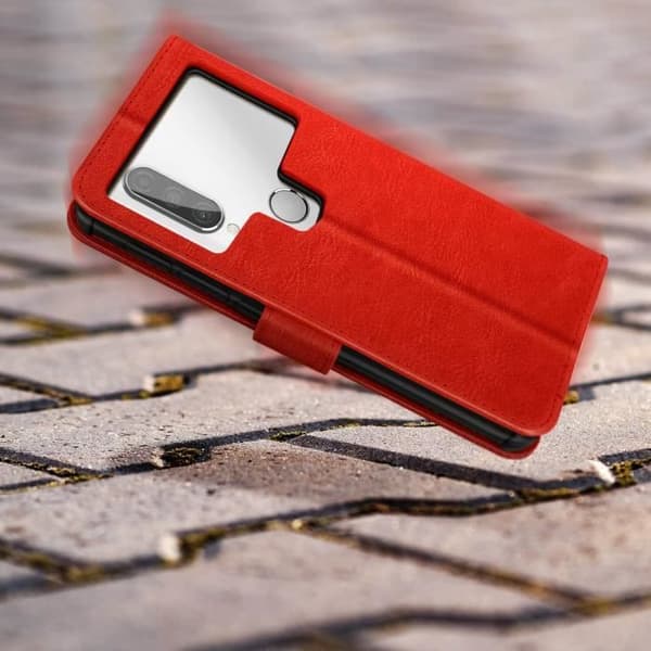 AVIZAR Universal Taske til 5,2 til 5,5 tommer smartphone - Rød - Hard Shell - Tre kortrum Röd