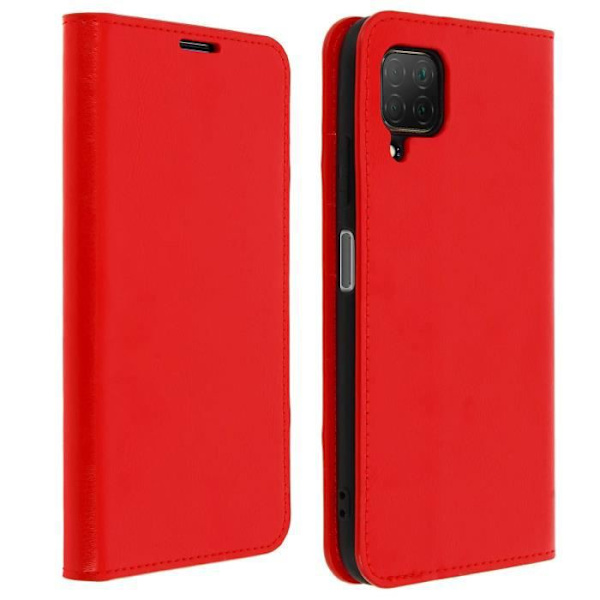 Huawei P40 Lite Fodral - AVIZAR - Äkta Läder - Videostöd - Kortfack - Röd Röd