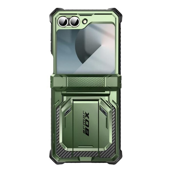 Carbon Case til Samsung Z Flip 6 - I-BLASON - Fuld beskyttelse - Stødsikker - Mørkegrøn Grön