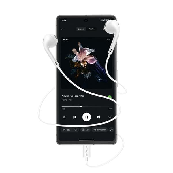 USB-C Trådade Hörlurar med Inbyggd Mikrofon för Pixel 7 Mayaxess Vit Vit