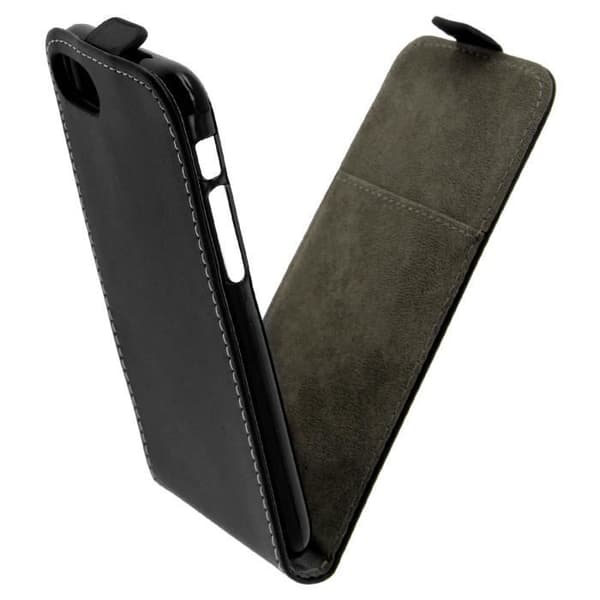 Lompakkoasuste - AVIZAR - iPhone 7/iPhone 8 - Musta - Silikoni - Pystysuora läppä Svart