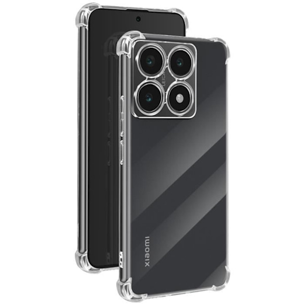 AVIZAR halvstyvt fodral till Xiaomi 14T - Stötsäker, förstärkta hörn, transparent Transparent