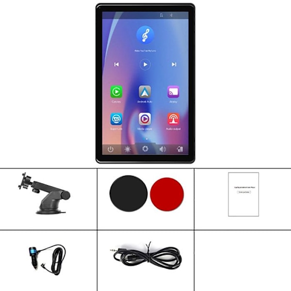 8" Taktile IPS HD Rotationsskærm CarPlay med Android Auto / GPS Sort