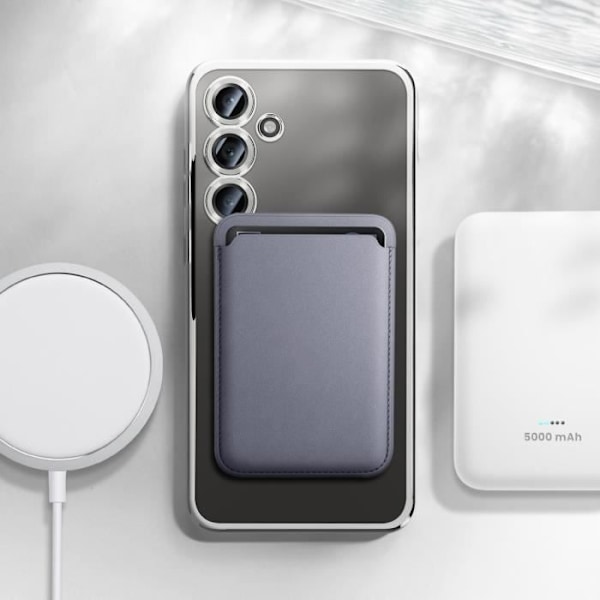 Coque MagSafe für Samsung Galaxy S24 FE Silikon Chromrand Silber Grå