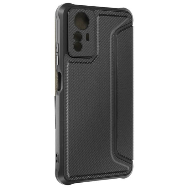 Fodral till Xiaomi Redmi Note 12S - AVIZAR - Razor Book - Svart - Korthållare - Förstärkta hörn Svart