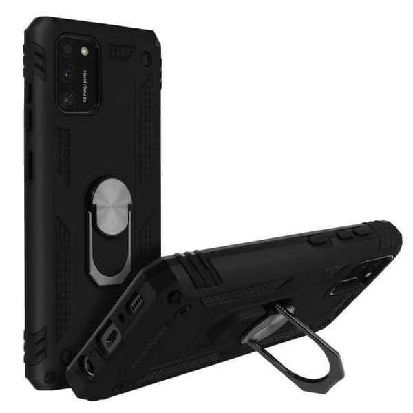 Cover - Samsung - Galaxy A41 - Stødabsorberende - Video Støtte Ring - Sort Svart