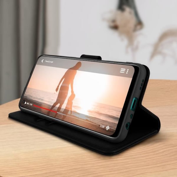Hölster Oppo A54 5G och A74 5G Fickbok Stöd Funktion Svart - AVIZAR - Styv - Vuxen - Matt - Unisex Svart