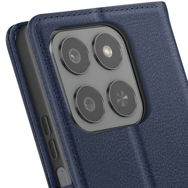 Pungetui - AVIZAR - Honor 400 Smart - Grainet - Mørkeblå - Hårdt Cover Blå
