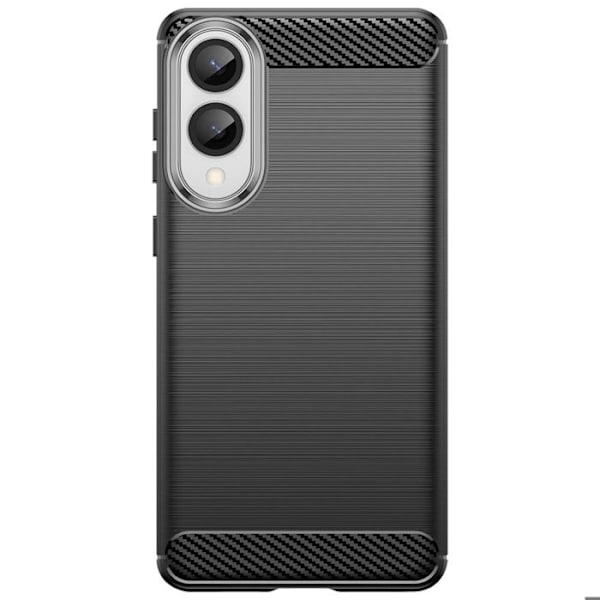 Coque til Samsung Galaxy S25 Edge Silikone Design Børstet Kulsort Svart
