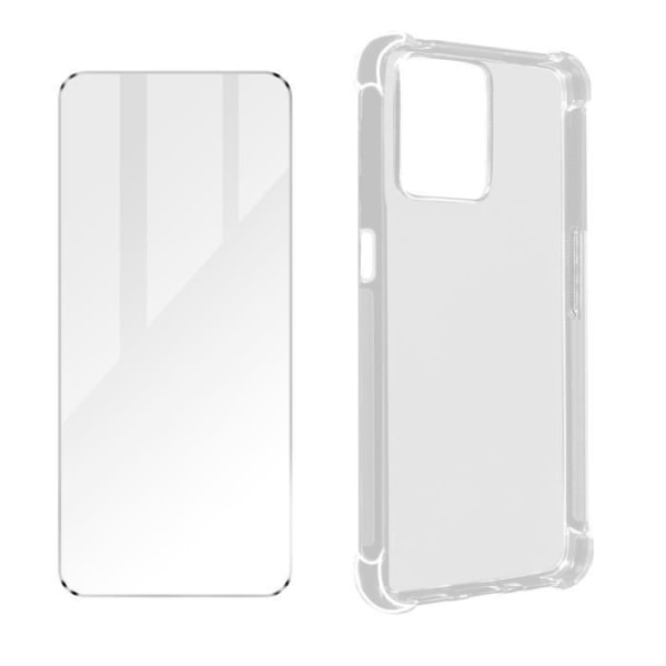 Fodral och glas Realme 9 5G och 9 Pro / OnePlus Nord CE 2 Lite 5G Transparent Vit