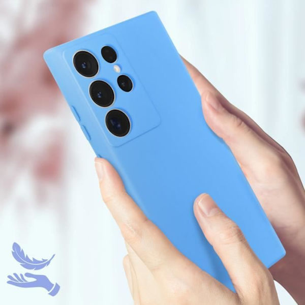 Suojakuori on yhteensopiva Samsung Galaxy S23 Ultra Semi-riid Blue -kuoren kanssa
