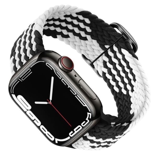 Armband för Apple Watch 41 mm / 40 mm / 38 mm Nylon Flätat vitt / svart