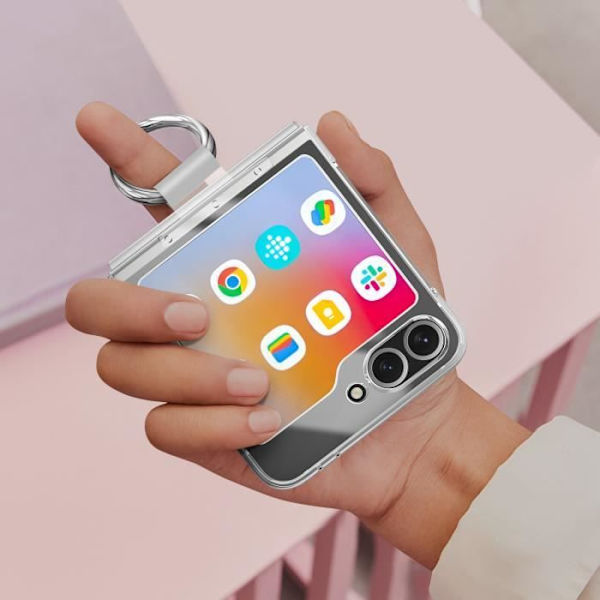 Fodral till Samsung Galaxy Z Flip 6 Ring Hårt Tunt Ljus Transparent - AVIZAR - Modernt - Blandat Transparent
