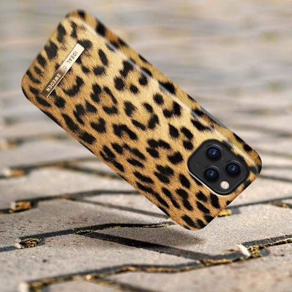 Suojakuori - Ideal of Sweden - iPhone 11 Pro - Leopardi-printti - Kestävä muovi - Langaton QI -lataus Leopardtryck, svart